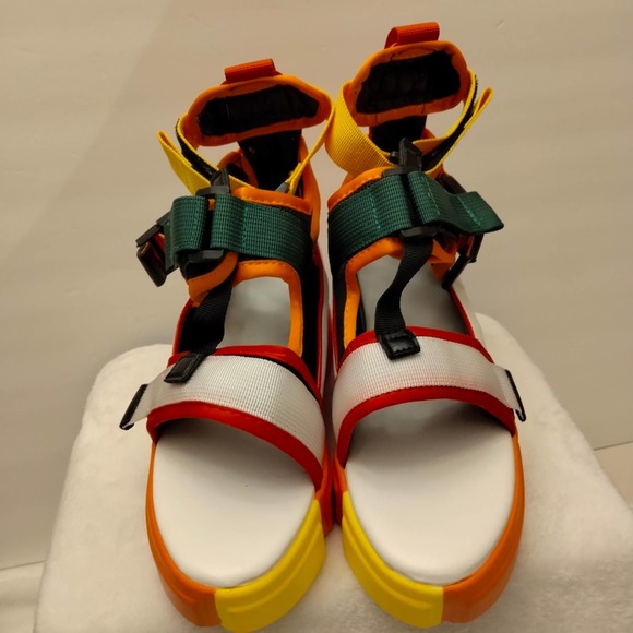 Multicolored chunky ankle strap sandals women size 6.5 - Picture 3 of 7